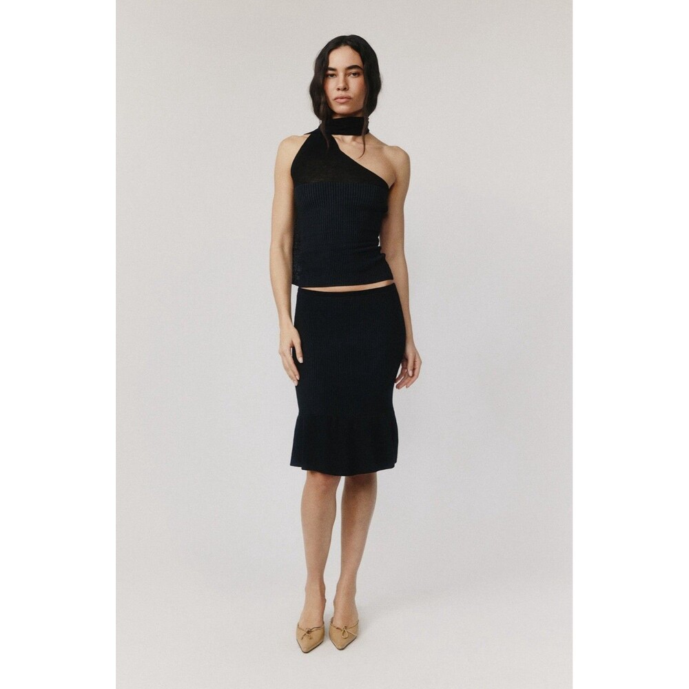 With Jean Larissa Skirt Black Size L *Sold Out Everywhere $175